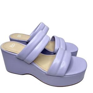 BP Raquelle Wedge Sandal Womens Size 8.5 in Purple‎ Slip On Platform